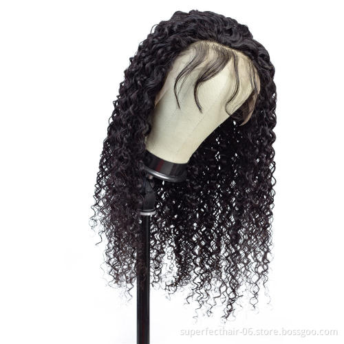 New Arrival Wholesaler Price Virgin Hair Curly 13*6 Lace Front Brazilian Remy Human Hair Lace Wig